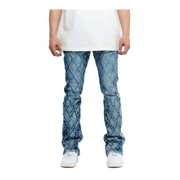 Valabasas Stacked Jeans Tire Mens Blue VLBS-VJ3-1002